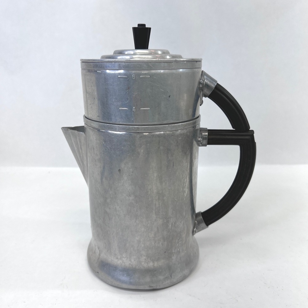 Vintage Wear-Ever No 2206 Aluminum 6 Cup Drip Coffee Maker Made in USA MCM